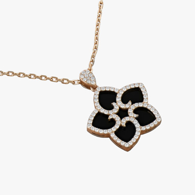 Five-Petal Nyx Onyx Jewelry Pendant
